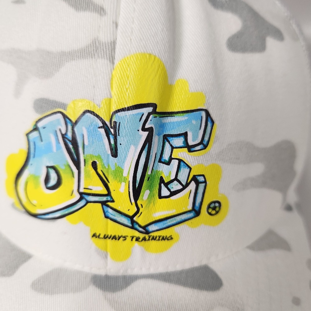 ONE Always Training Hat Cap Snap Back White Gray Camo Mesh Trucker Graphic Mens - Picture 2 of 10